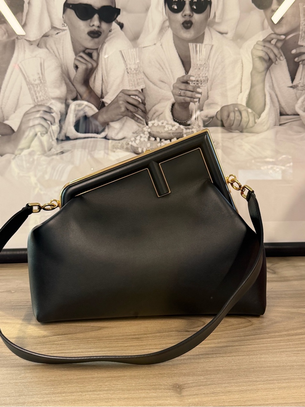 Fendi First Large Shoulder Bag - Black